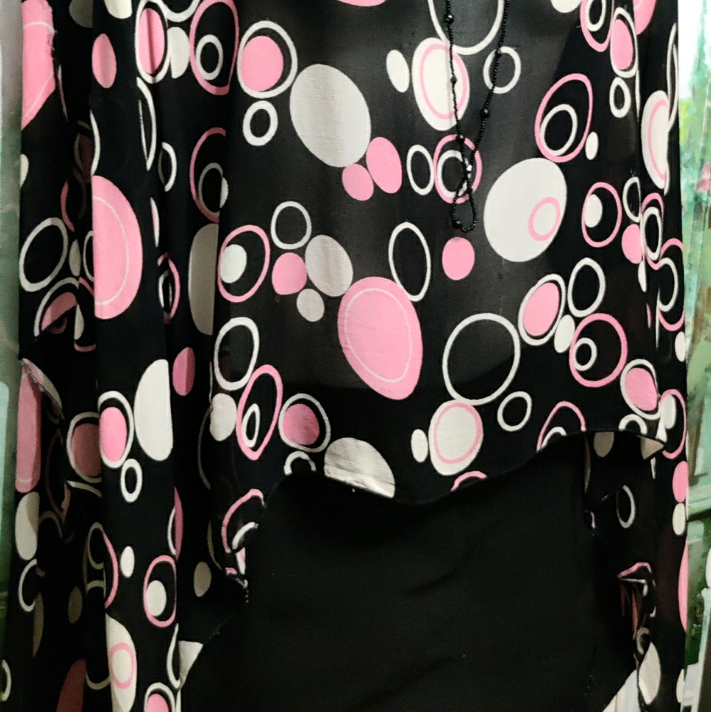 Pink and black blouse